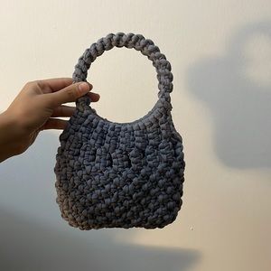 Mini Blue Crochet Bag